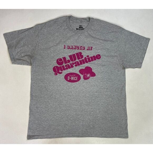 DJ D-Nice I Danced At Club Quarantine Graphic T-shirt Men XL Gray Music - Picture 1 of 6